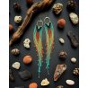 Long Beaded Fringe Earrings - Handmade beaded fringe earrings