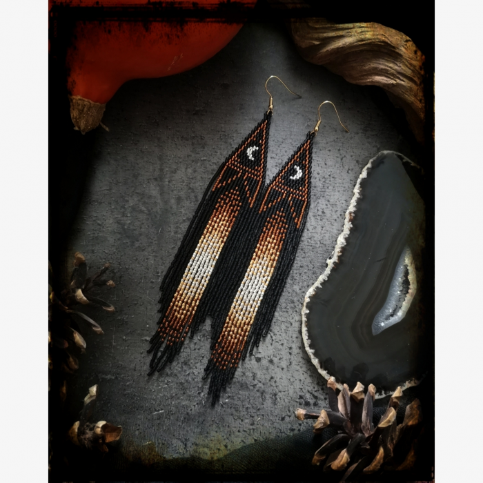 FALL EDITION - Art Deco Style Crescent Fringe Earrings