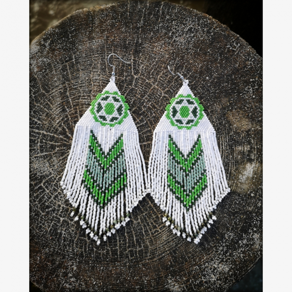 Anahata Heart Chakra Earrings with Green Tourmalines