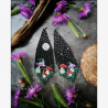 Magic Mushrooms - Mismatched Fringe Earrings - Handmade beaded fringe earrings