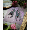 Little Crescent Earrings with Hematites - Handmade beaded fringe earrings