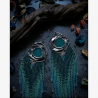 OOAK Extra Long Fringe Earrings with Agates - Handmade beaded fringe earrings