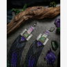 OOAK Extremely Long Fringe Earrings with Lace Agates - Handmade beaded fringe earrings