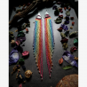 OOAK Sparkly Rainbow Wing Earrings with Agates - Handmade beaded fringe earrings