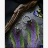 CROCUS BEAUTIES - OOAK Sterling Silver Crocus Flower Earrings with Beaded Fringes - Handmade beaded fringe earrings