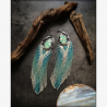 OOAK Fringe Earrings with Sediment - Handmade beaded fringe earrings