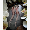 OOAK Beaded Fringe Earrings with Bird Eye Jaspers and Rhodonites - Handmade beaded fringe earrings