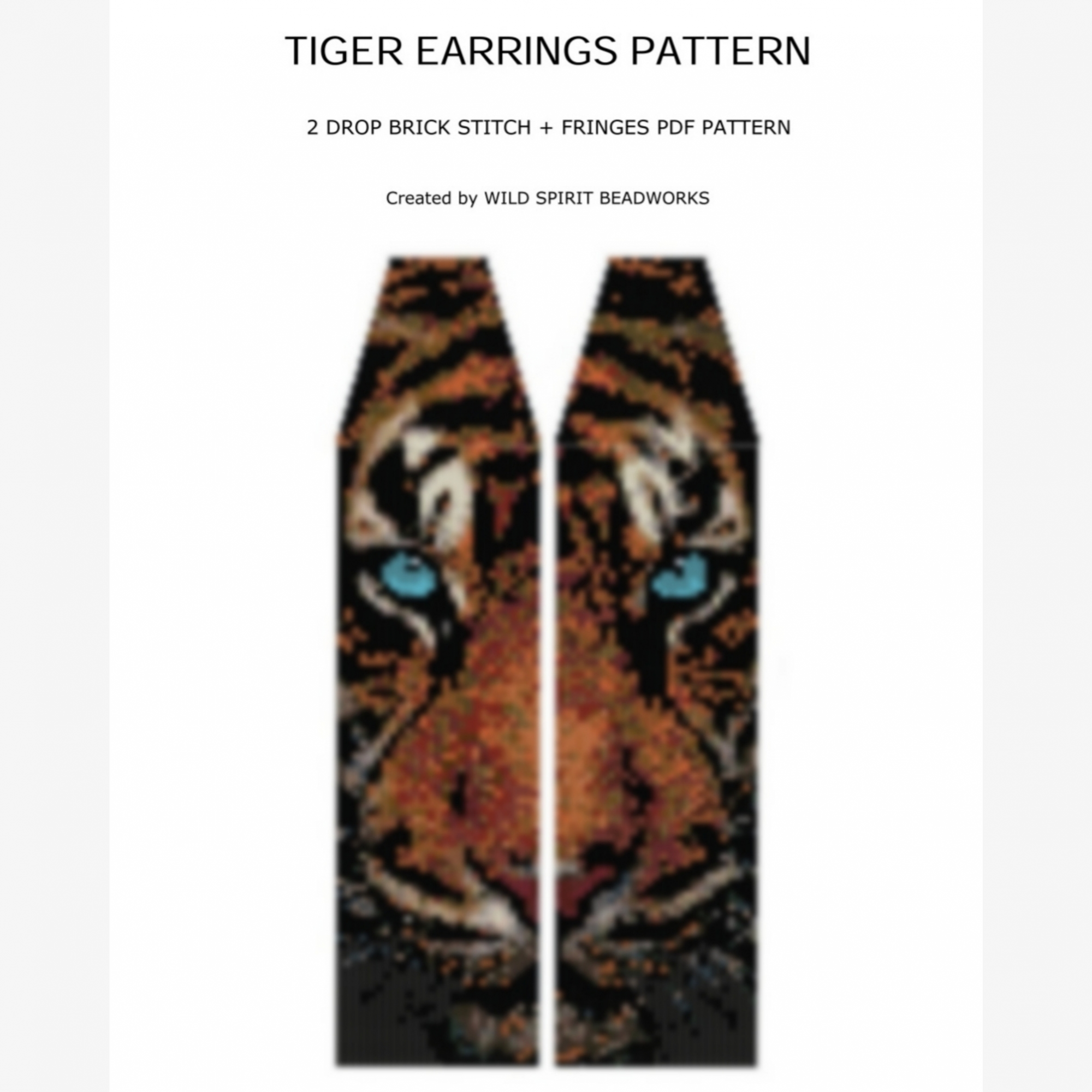 Beaded store tiger earrings